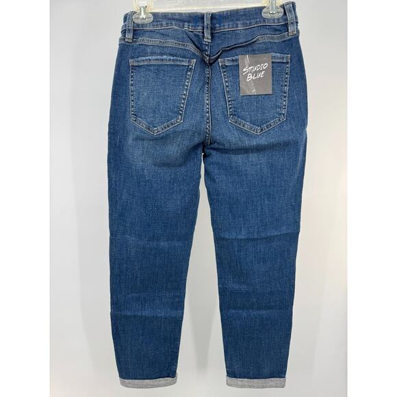 Studio Blue Womens Denim Stretch High Rise Jeans Tapered Leg Size 28 NWT - Picture 3 of 4
